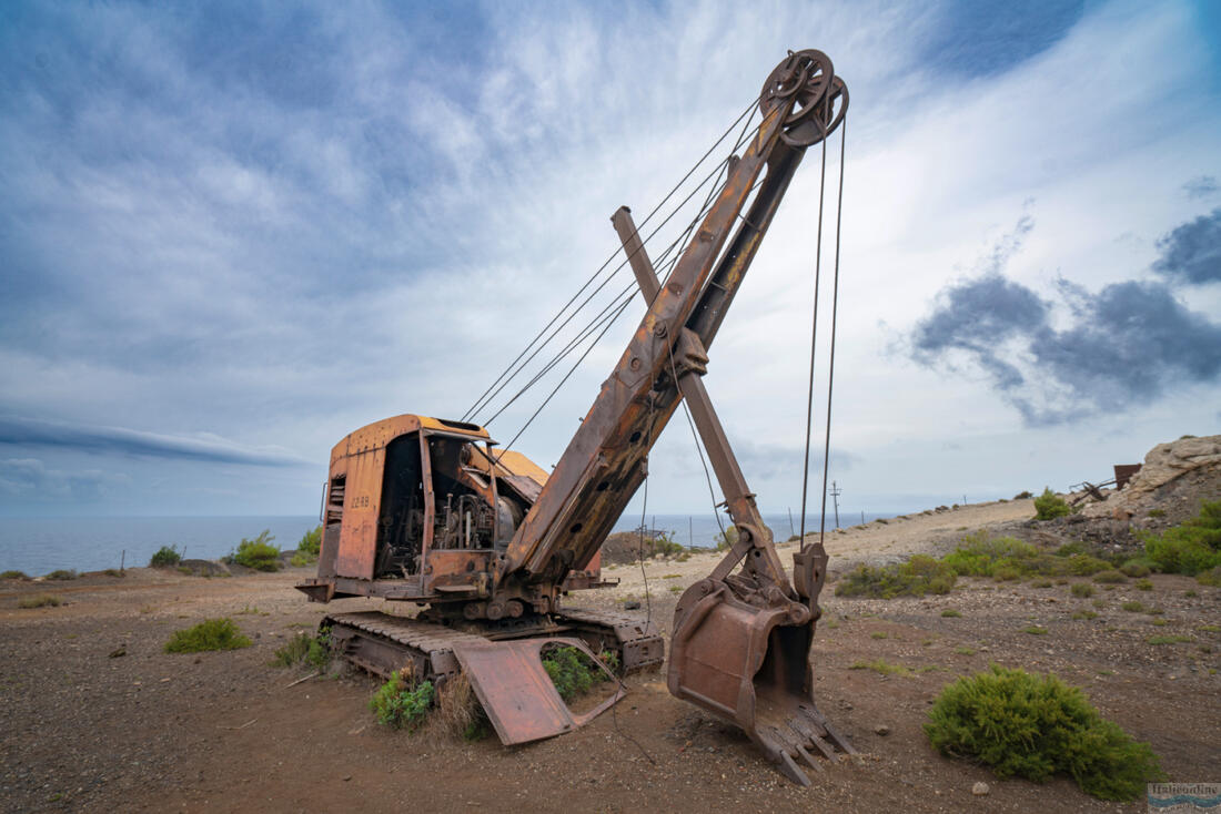 Abandoned digger in Calamita Mine, Elba Island