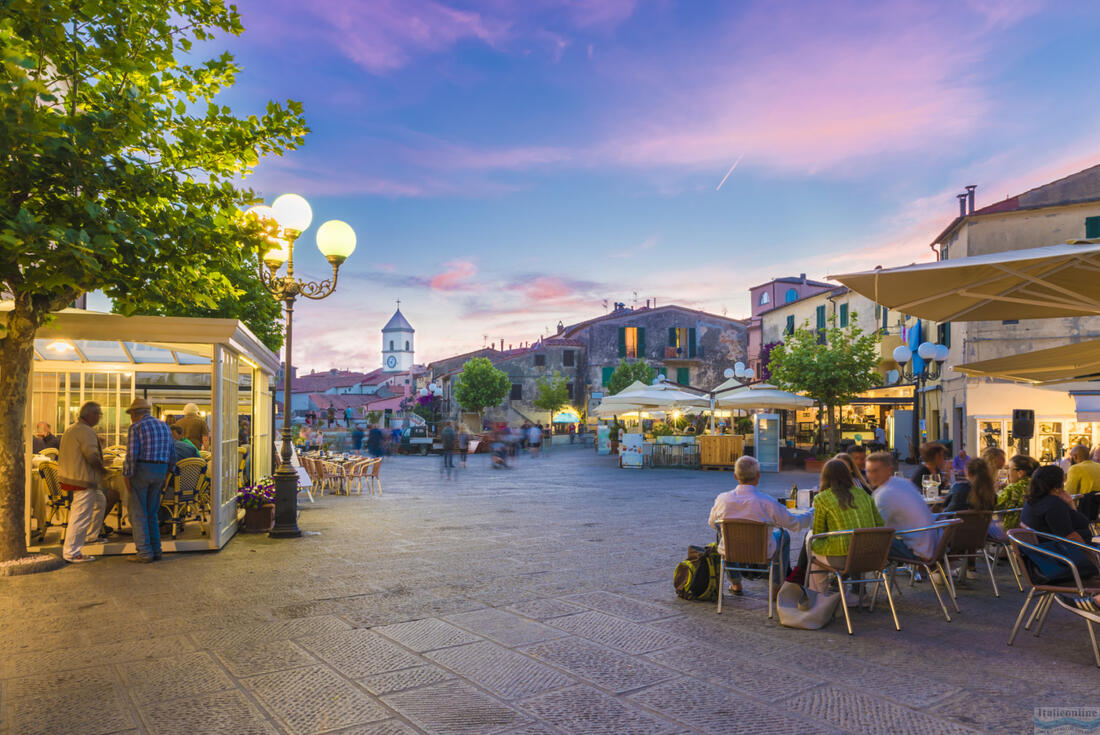 The evening atmosphere of the town of Capoliveri on the island of Elba