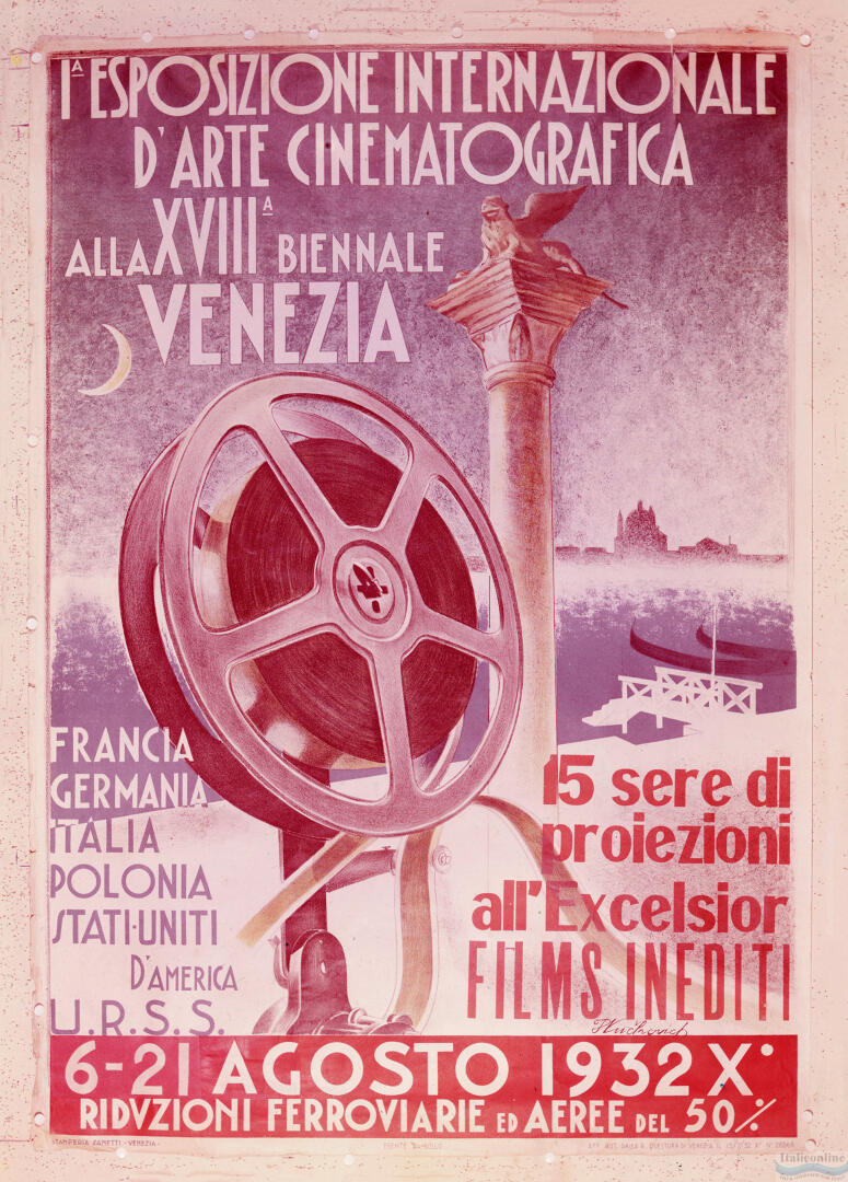 Plakát prvního Benátského filmového festivalu 1932